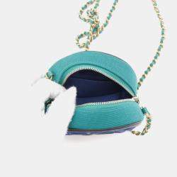Chanel Filigree Round Quilted Caviar Mini Clutch with Chain 