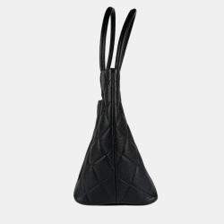 Chanel Medallion Black Caviar Skin Leather Tote Bag