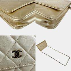 Chanel Classic Gold Leather Wallen On Chain