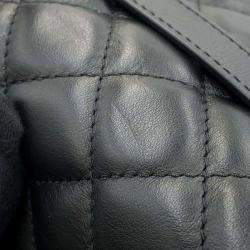 Pre Owned Chanel Black Lambskin Quilted Waist Belt Bag 