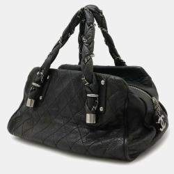 Chanel Lady Braid Distressed Black Lambskin Bowler Bag