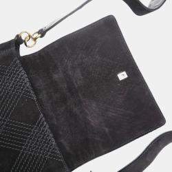 Chanel Diamond Stitch Black Suede Messenger Bag