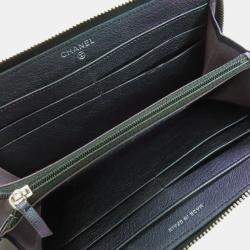 Pre Owned Chanel Matelasse Coco Calfskin Mark Long Wallet 