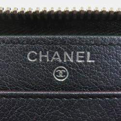 Pre Owned Chanel Matelasse Coco Calfskin Mark Long Wallet 