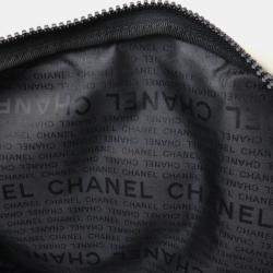 Chanel Sport Line Coco Mark Beige Black Nylon Canvas Boston Bag 