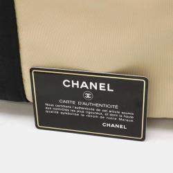 Chanel Sport Line Coco Mark Beige Black Nylon Canvas Boston Bag 