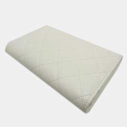 Chanel White Caviar Skin Long Tri-Fold Wallet  
