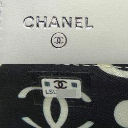 Chanel White Caviar Skin Long Tri-Fold Wallet  
