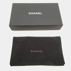 Chanel White Caviar Skin Long Tri-Fold Wallet  
