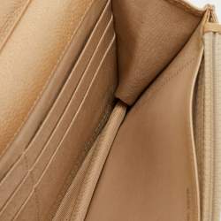 Pre Owned Chanel Beige Quilted Caviar Leather CC Wallet On Chain