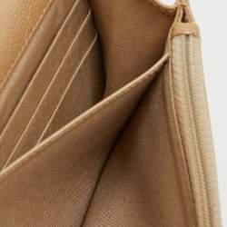 Pre Owned Chanel Beige Quilted Caviar Leather CC Wallet On Chain