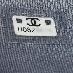 Chanel Blue Quilted Caviar Leather Classic CC Flap Zip Pouch Clutch
