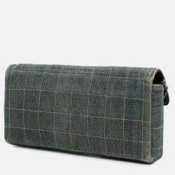 Chanel Blue CC Chocolate Bar Denim East West Flap