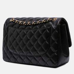 Chanel Black Jumbo Classic Lambskin Double Flap