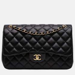 Chanel Black Jumbo Classic Lambskin Double Flap