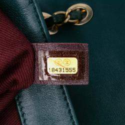 Chanel Green Medium Calfskin Soft Elegance Flap