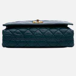 Chanel Green Medium Calfskin Soft Elegance Flap