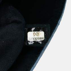Chanel Blue Medium Embroidered Denim Perfume Bottle Single Flap