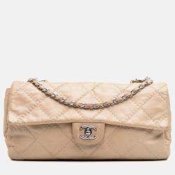 Chanel Beige Quilted Lambskin Ultimate Stitch Flap