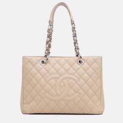 Chanel Beige Caviar Grand Shopping Tote