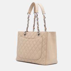 Chanel Beige Caviar Grand Shopping Tote