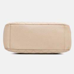 Chanel Beige Caviar Grand Shopping Tote