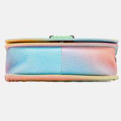 Chanel Multicolor Old Medium Quilted Caviar Rainbow Boy Flap