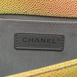 Chanel Multicolor Old Medium Quilted Caviar Rainbow Boy Flap
