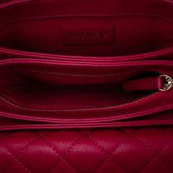 Pre Owned Chanel Pink Small Quilted Lambskin Citizen Chic Flap