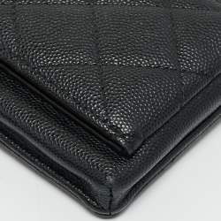Chanel Black Quilted Caviar Leather O-Phone Holder Crossbody Bag
