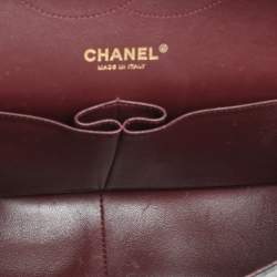 Pre Owned Chanel Black Quilted Caviar Leather Jumbo Classic Double Flap Bag