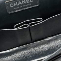 Chanel Black Chevron Caviar Leather Medium Classic Double Flap Bag