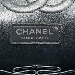 Chanel Black Chevron Caviar Leather Medium Classic Double Flap Bag