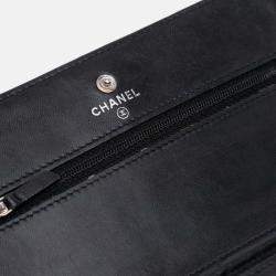 Chanel Black CC Quilted Lambskin Wallet On Chain