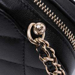 Chanel Black Lambskin CC in Love Heart Necklace Bag