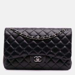 Chanel Black Jumbo Classic Lambskin Double Flap