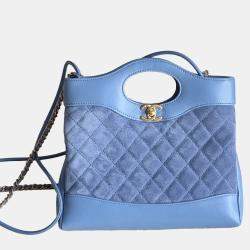 Chanel Bag Blue Suede Chip Model