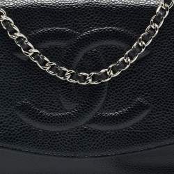 Pre Owned Chanel Black Caviar Leather CC Timeless Wallet On Chain