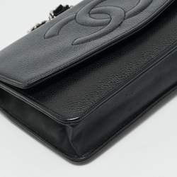 Pre Owned Chanel Black Caviar Leather CC Timeless Wallet On Chain