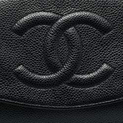 Pre Owned Chanel Black Caviar Leather CC Timeless Wallet On Chain