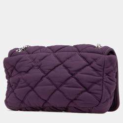 Chanel Purple Small Quilted Nylon Bubble Flap