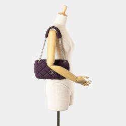 Chanel Purple Small Quilted Nylon Bubble Flap