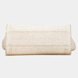 Pre Owned Chanel Cream Small Lurex Boucle Deauville Tote