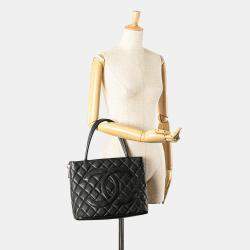 Pre Owned Chanel Black Caviar Medallion Tote