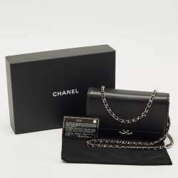 Chanel Black Quilted Caviar Leather CC Box Wallet on Chain