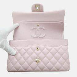 Chanel Matelassé W Flap Pearl Pink Lambskin 25 Chain Shoulder Bag
