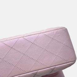 Chanel Matelassé W Flap Pearl Pink Lambskin 25 Chain Shoulder Bag