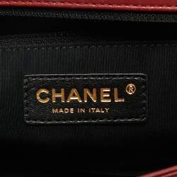 Pre Owned Chanel Red Leather Boy Clutch