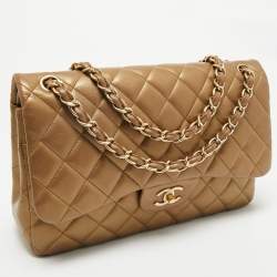 مملوكة مسبقًا Chanel Gold Quilted Leather Jumbo Classic Double Flap Bag