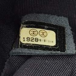 Pre Owned Chanel Black Woven Leather New Medium Classic Reverso Boy Flap Bag